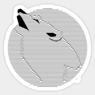 Line Art of wolf in the night for your loved ones Sticker